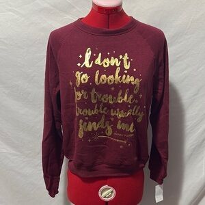 Harry Potter Graphic Red Gold Relaxed Sweatshirt